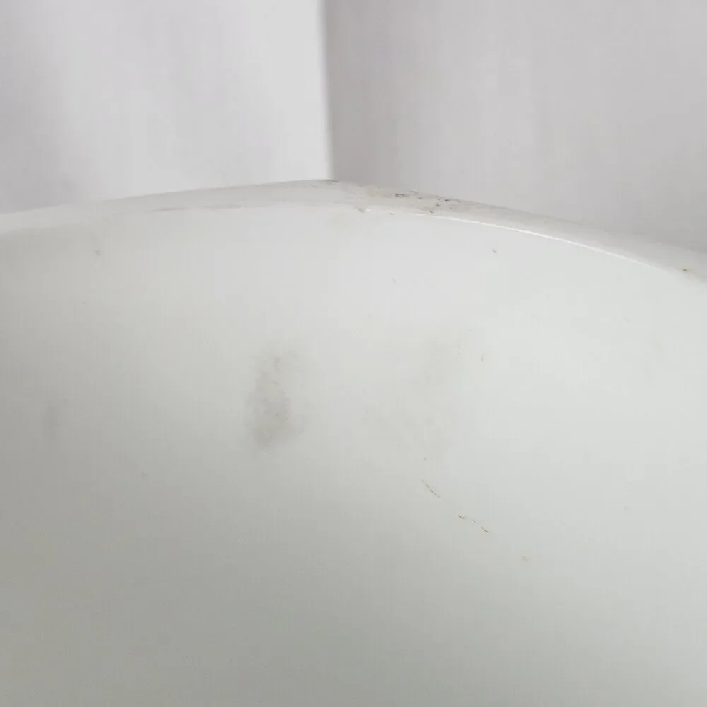White Pagoda Milk Glass Fruit Bowl Planter Asian Motif Octagon Shape Mid-Century
